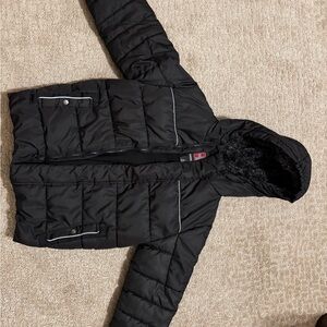 Swiss Tech Kids Black Hooded Puffer Jacket